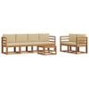 vidaXL Outdoor-Sofagarnitur 7 pcs Natur und Beige Massivholz Akazie