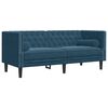vidaXL Chesterfield-Sofa mit Nackenrollen 2-Sitzer Blau Samt