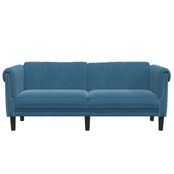 vidaXL Sofa 2-Sitzer Blau Samt