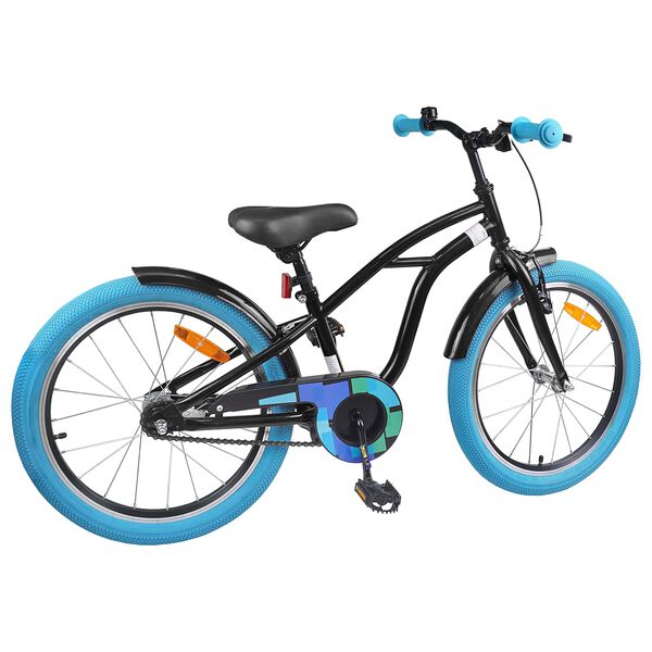 vidaXL Kinderfahrrad 18 Zoll f&uuml;r 5-7 Jahre alt Schwarz