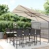 vidaXL 9-tlg. Gartenbar-Set mit Kissen Schwarz Poly Rattan