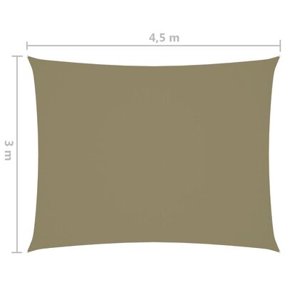 vidaXL Sonnensegel Oxford-Gewebe Rechteckig 3x4,5 m Beige