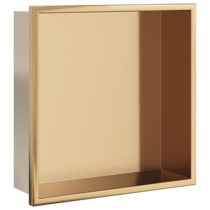 vidaXL Duschnische Golden Geb&uuml;rstet 32x32x9 cm Edelstahl