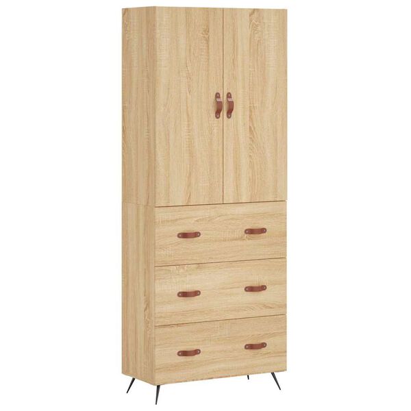 vidaXL Highboard Sonoma-Eiche 69,5x34x180 cm Holzwerkstoff