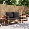 vidaXL Gartenbank mit Kissen 115 cm Bambus