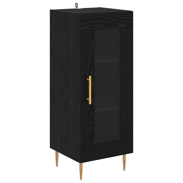 vidaXL Sideboard Schwarz Eichen-Optik 34 x 34,5 x 90 cm Holzwerkstoff