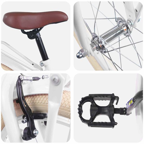 vidaXL Kinderfahrrad 18 Zoll f&uuml;r 5-7 Jahre alt Wei&szlig;