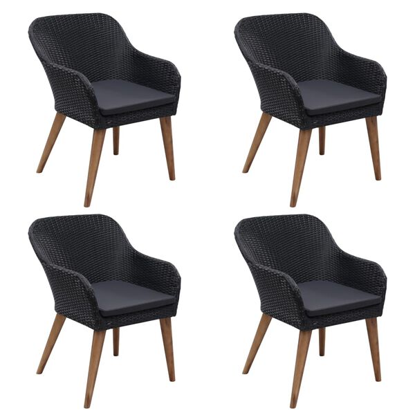 vidaXL 5-tlg. Garten-Essgruppe Schwarz