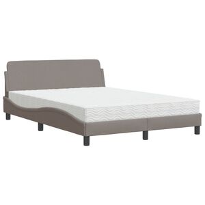 vidaXL Bett mit Matratze "Dover" Taupe 140x190 cm Stoff