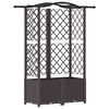 vidaXL Hochbeet mit Rankgitter und Dach Braun 122 x 40 x 141 cm PP