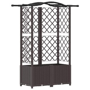 vidaXL Hochbeet mit Rankgitter und Dach Braun 122 x 40 x 138 cm PP