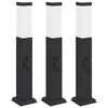vidaXL Pollerleuchten mit Steckdose 3 Stk. 50 cm Schwarz IP44
