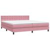 vidaXL Boxspringbett mit Matratze & LED Rosa 180x210 cm Samt