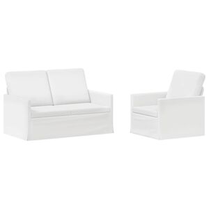 vidaXL Sofa-Set 2 pcs Wei&szlig; Stoff