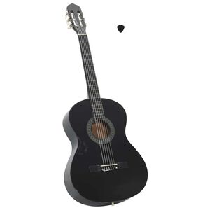 vidaXL Klassikgitarre f&uuml;r Anf&auml;nger Schwarz 4/4 39" Lindenholz