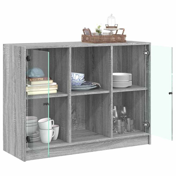 vidaXL Sideboard Grau Sonoma 102x37x75,5 cm Holzwerkstoff