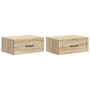 vidaXL Wandmontierter Nachttisch 2 pcs Sonoma-Eiche 49 x 34,5 x 20 cm