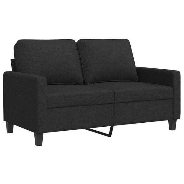 vidaXL 2-Sitzer-Sofa Schwarz 120 cm Stoff