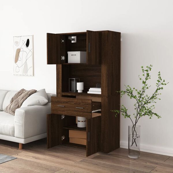 vidaXL Highboard Braun Eichen-Optik Holzwerkstoff