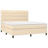vidaXL Boxspringbett mit Matratze & LED Creme 180x200 cm Stoff