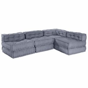 vidaXL Modulare Sofagarnitur Stoff Grau 210 x 140 x 56 cm