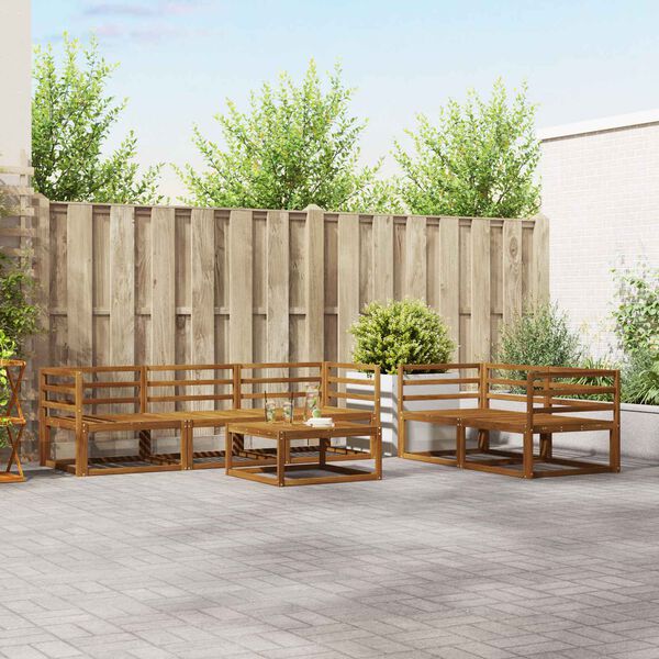 vidaXL Outdoor-Sofagarnitur mit Kissen 6 pcs Natur und Creme