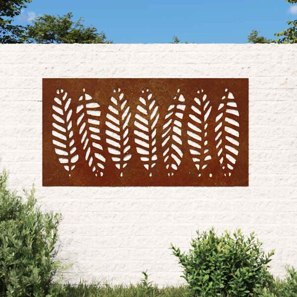 vidaXL Garten-Wanddeko 105x55 cm Cortenstahl Blatt-Design