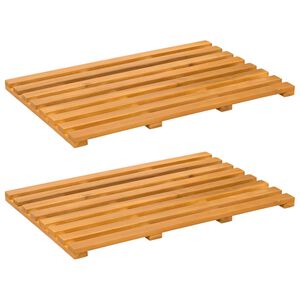 vidaXL Badematte 2 stk. Natur 56 x 37 cm Massivholz Akazie