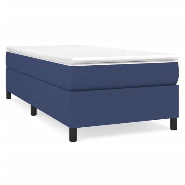 vidaXL Boxspringbett mit Matratze Blau 80x200 cm Stoff