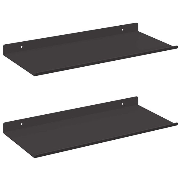 vidaXL Wandregal mit Regal 2 pcs Schwarz 40 x 17,5 x 2,5 cm