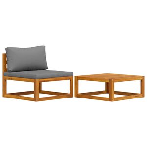 vidaXL 2-tlg. Garten-Sofagarnitur mit Auflage Massivholz Akazie