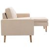 vidaXL 3-Sitzer-Sofa mit Hocker Creme Stoff