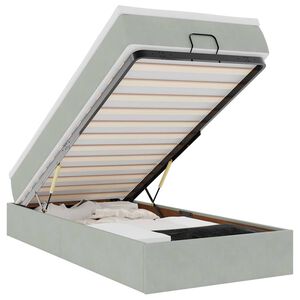 vidaXL Ottoman-Bett mit Matratze Hellgrau 90x190 cm Samt