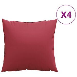 vidaXL Sofakissen 4 Stk. Weinrot 40x40 cm Stoff