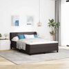vidaXL Boxspringbett mit Matratze Dunkelbraun 140 x 200 cm Stoff