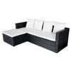 vidaXL 4-tlg. Garten-Lounge-Set mit Auflagen Poly Rattan Schwarz