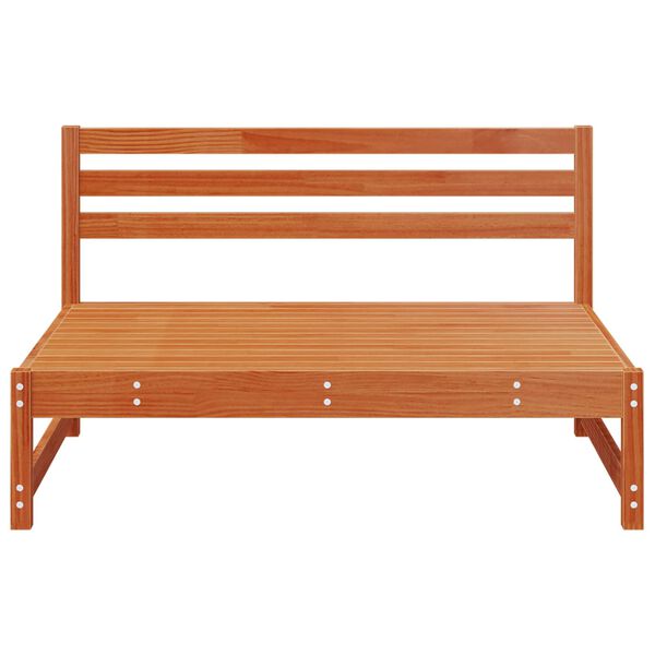 Garten Mittelssofa Massives Kiefernholz Wachsbraun 120 x 84 x 70 cm