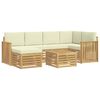 vidaXL Outdoor-Sofagarnitur 7 pcs Wei&szlig; und Creme Polyester