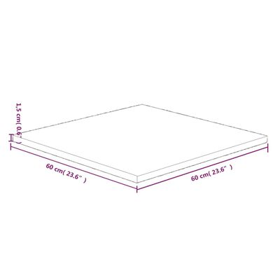 vidaXL Tischplatte Quadratisch 60x60x1,5 cm Eichenholz Unbehandelt