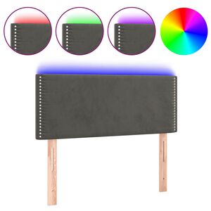 vidaXL LED Kopfteil Dunkelgrau 90x5x78/88 cm Samt