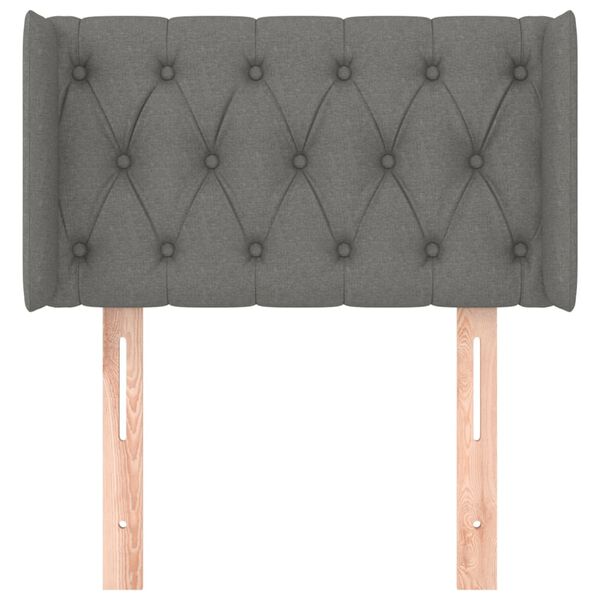 vidaXL Kopfteil mit Ohren Dunkelgrau 83x16x78/88 cm Stoff