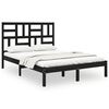 vidaXL Massivholzbett Schwarz 140x200 cm
