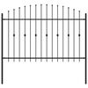 vidaXL Spie&szlig;zaun Schwarz 200 x 130 cm Pulverbeschichteter Stahl
