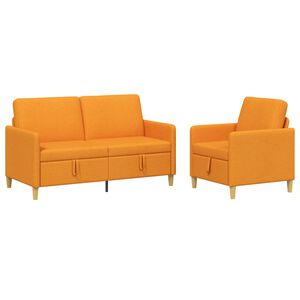 vidaXL Sofa Set mit Stauraum 2 stk. Dunkelgelb Polyester