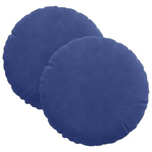 vidaXL Sitzkissen 2 stk. Samt Polizeiblau &Oslash;30 x 13 cm