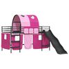 vidaXL Kinder-Etagenbett Schwarz und Pink 79,5 x 200 cm Metall