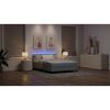 vidaXL Boxspringbett mit Matratze mit LED Hellgrau 140 x 200 cm Stoff