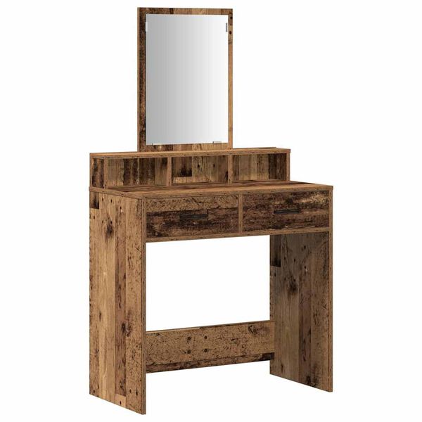 vidaXL Schminktisch mit Regal Altholz 79 x 41 x 140 cm Holzwerkstoff