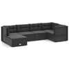 vidaXL 6-tlg. Garten-Lounge-Set mit Kissen Schwarz Poly Rattan