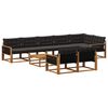 vidaXL Outdoor-Sofagarnitur mit Kissen 9 pcs Nat&uuml;rlich und Schwarz